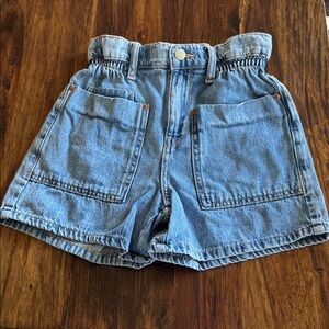 Zara Light Blue Paperbag Shorts